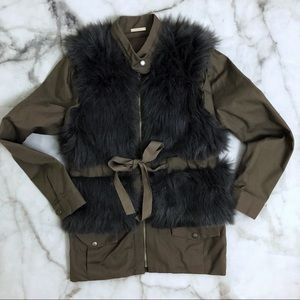 Loeffler Randall 🍁 Military Faux Fur Jacket 🍂